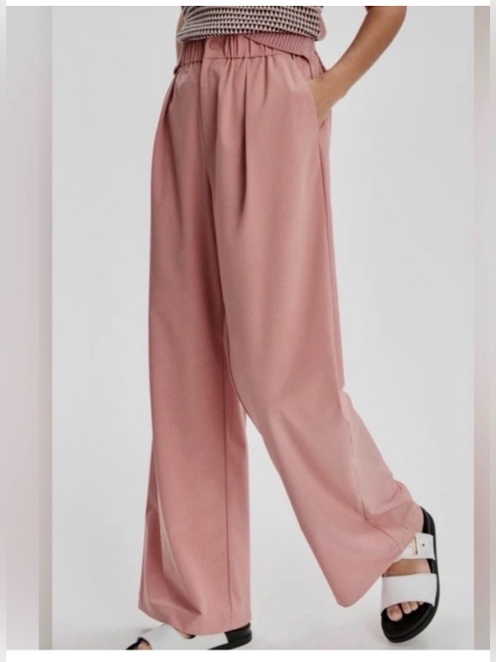 Varley Kayson Wide Leg Pants 32” Ash Rose Pink Women’s Size M